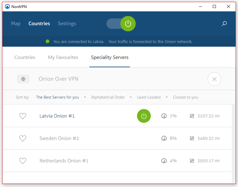 NordVPN Onion Over VPN Server